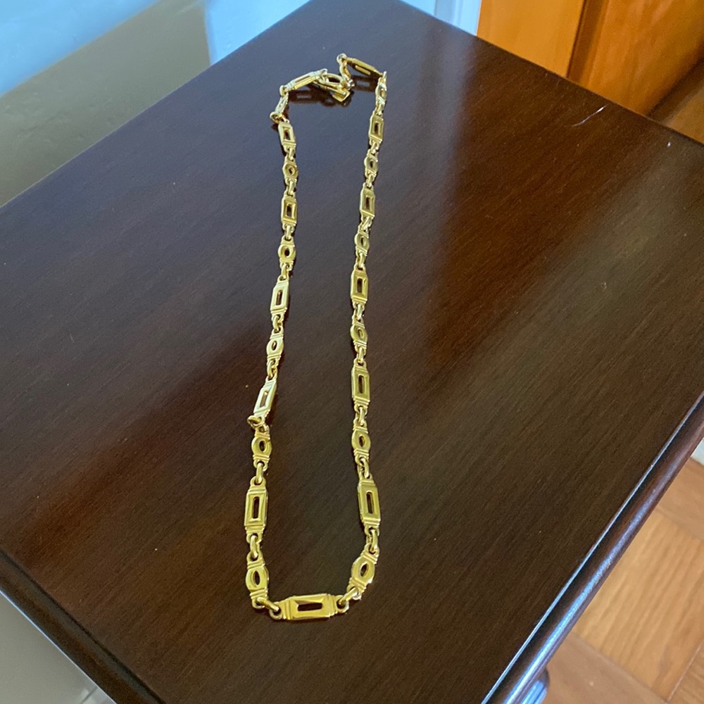 Gold long necklace